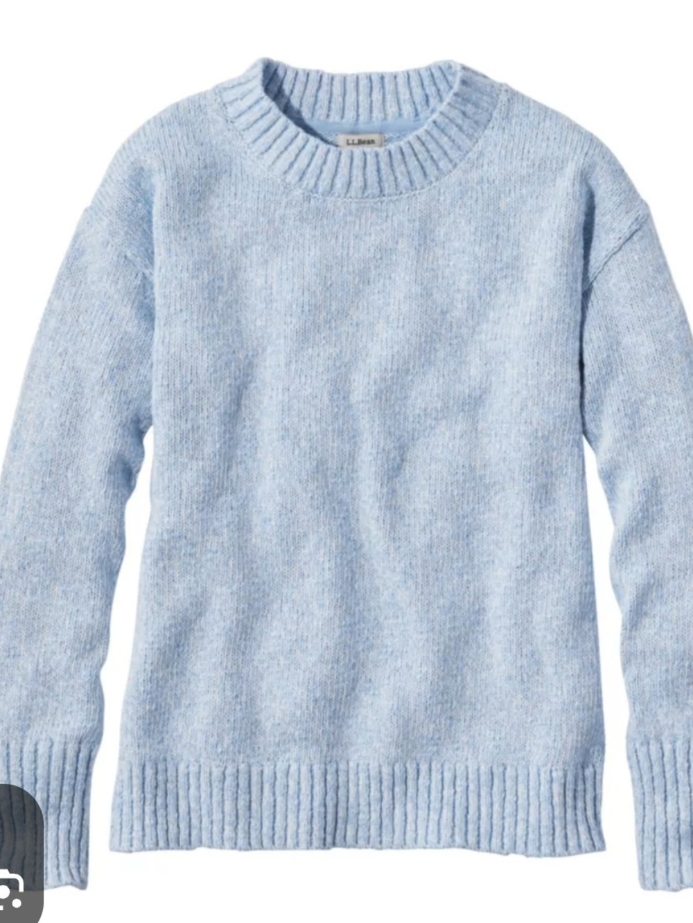 L.L.Bean Men's Crew Neck Pullover Sweater Blue Cotton Knit XL 520597